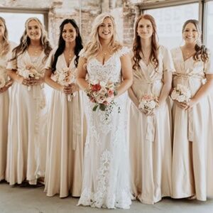 Champagne wrap around dress